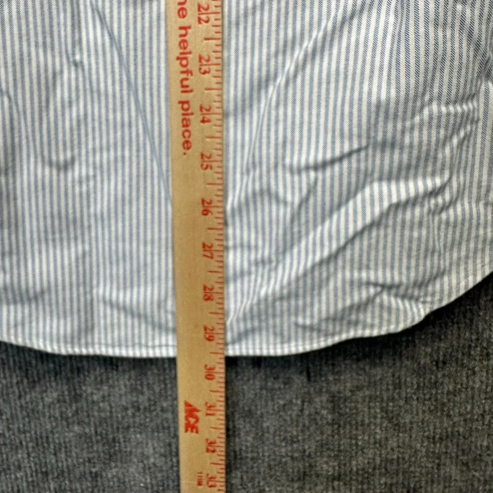 Polo Ralph Lauren Mens Slim Fit Blue White Striped Oxford Button Down Shirt S